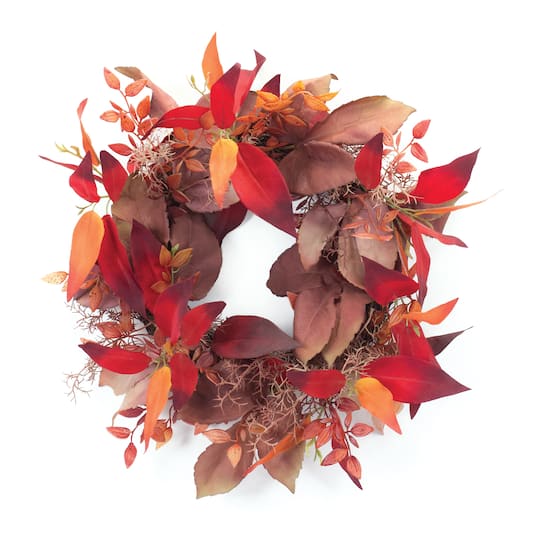 19&#x22; Mixed Fall Foliage Wreath